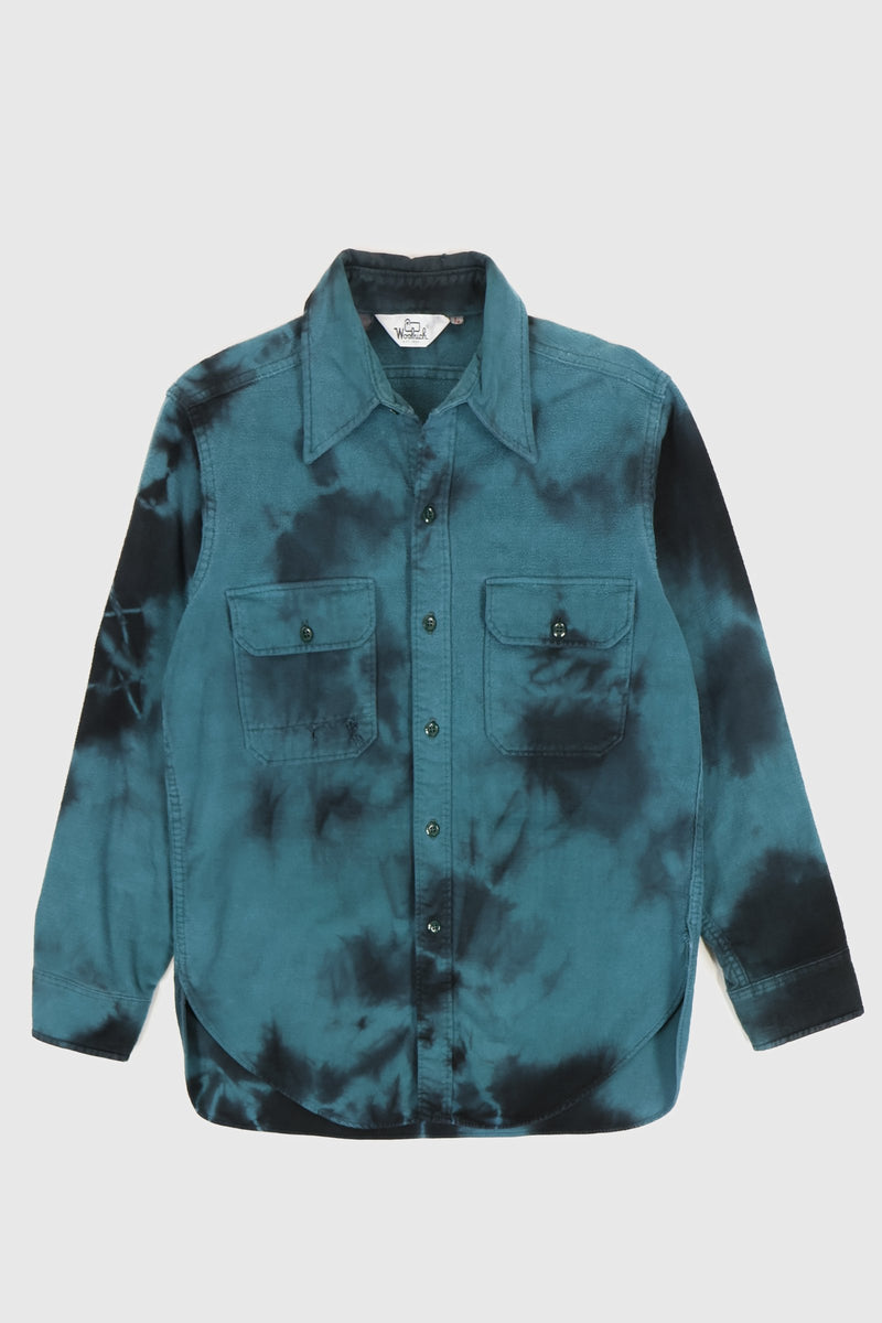 Reworked Woolrich Dyed Flannel Button Down Shirt