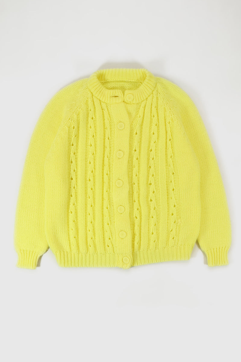 Vintage Yellow Cardigan Sweater