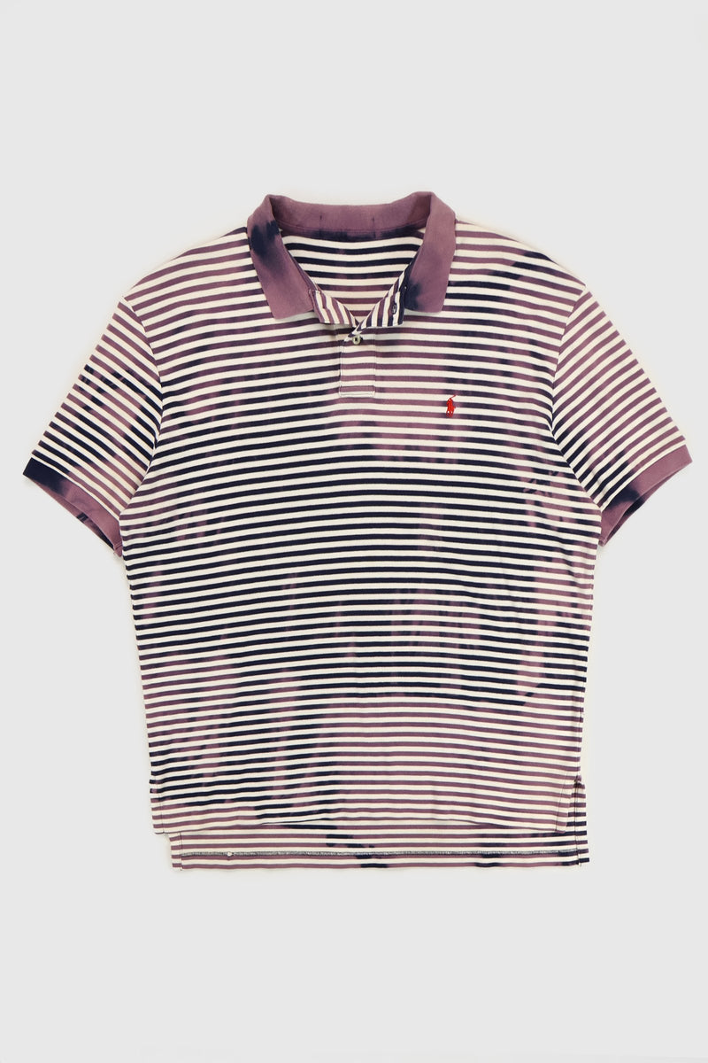 Reworked Bleached Ralph Lauren Striped Polo