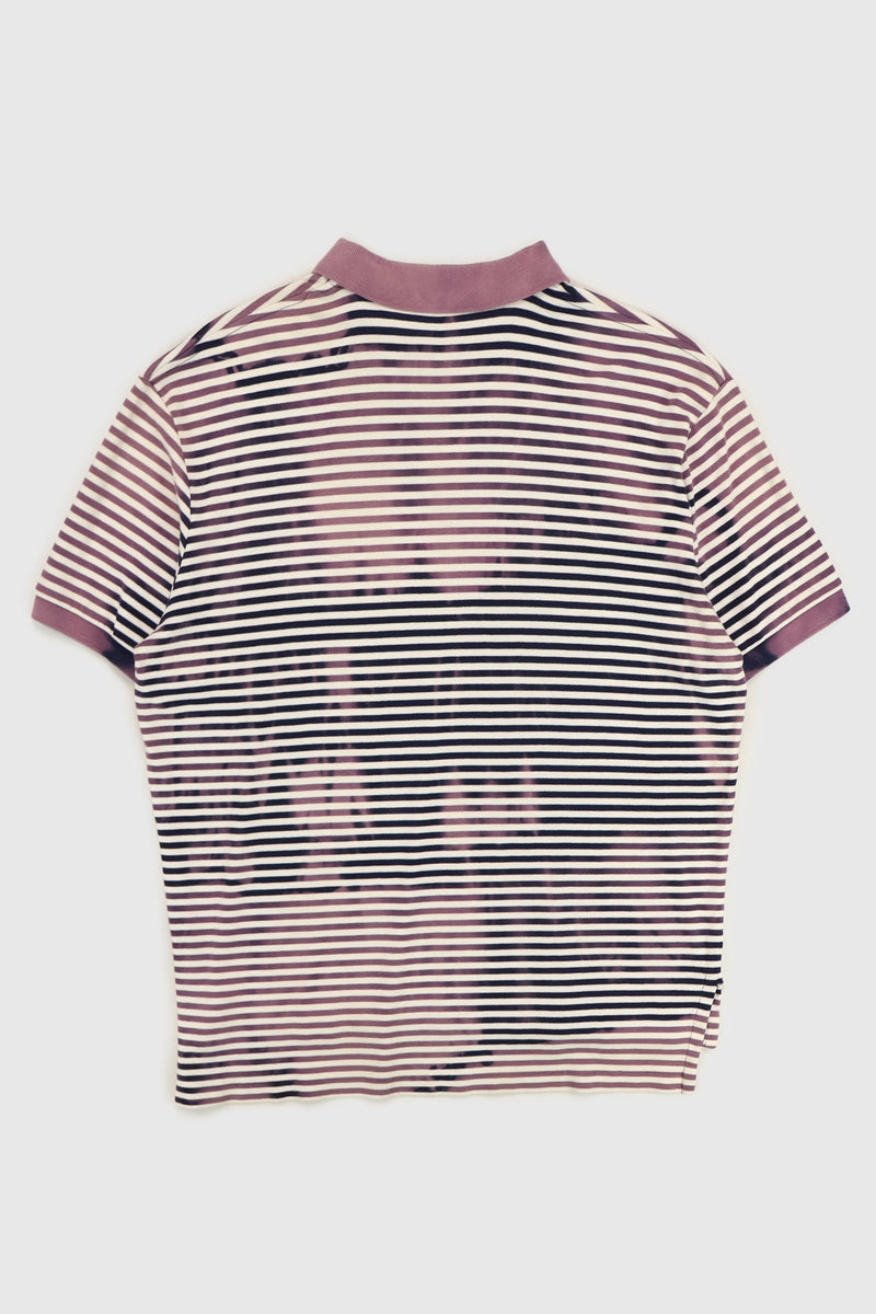 Reworked Bleached Ralph Lauren Striped Polo
