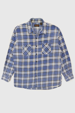 Vintage Blue Plaid Button-Down Shirt