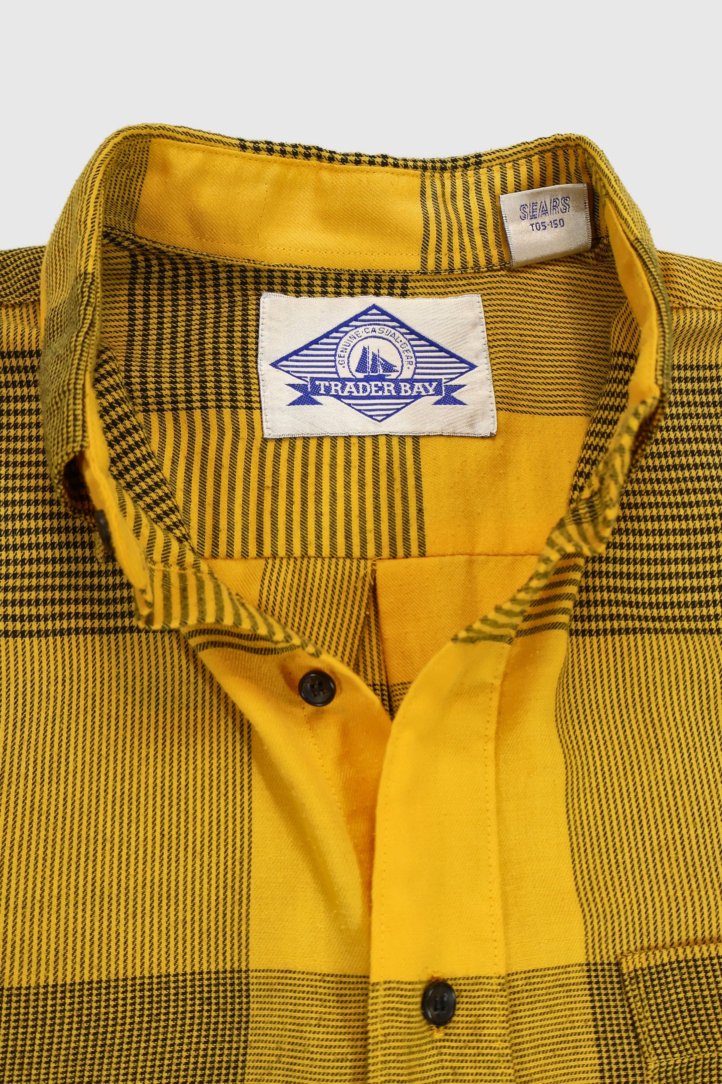 Vintage Yellow Check Pattern Button-Down Shirt Image 4