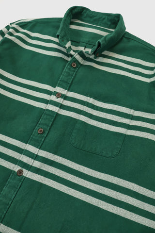 Vintage Striped Flannel Button-Down Shirt