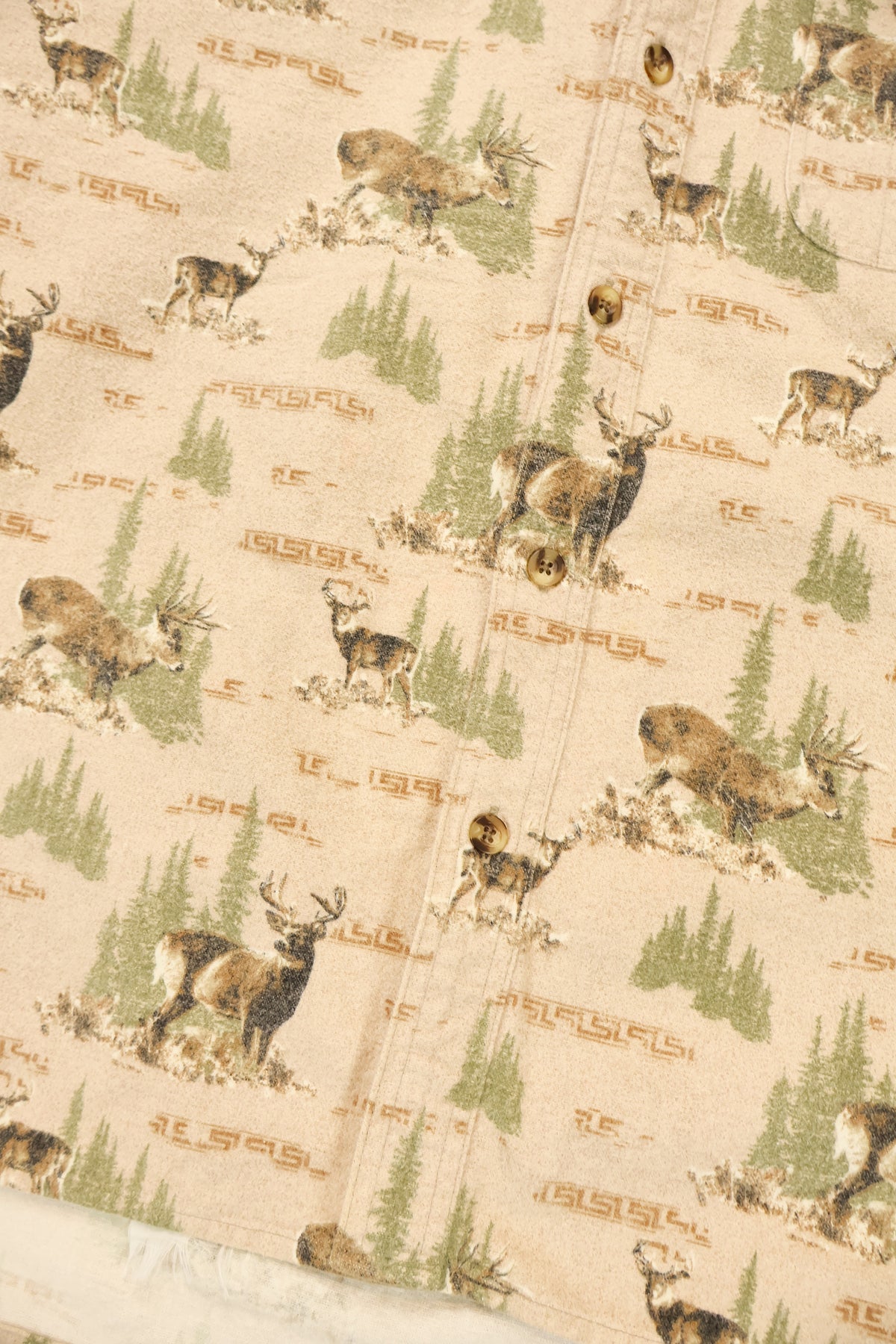 Vintage Cabela's Buck Pattern Flannel Button-Down Shirt Image 4