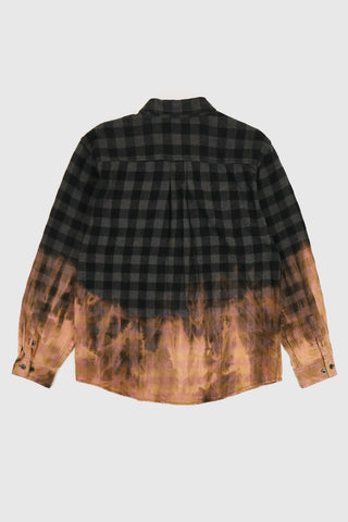 Vintage Black Plaid 50/50 Bleach Tech Button-Down Shirt