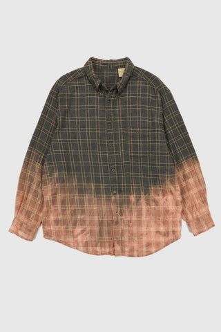 Vintage Bleached Flannel Button-Down Shirt