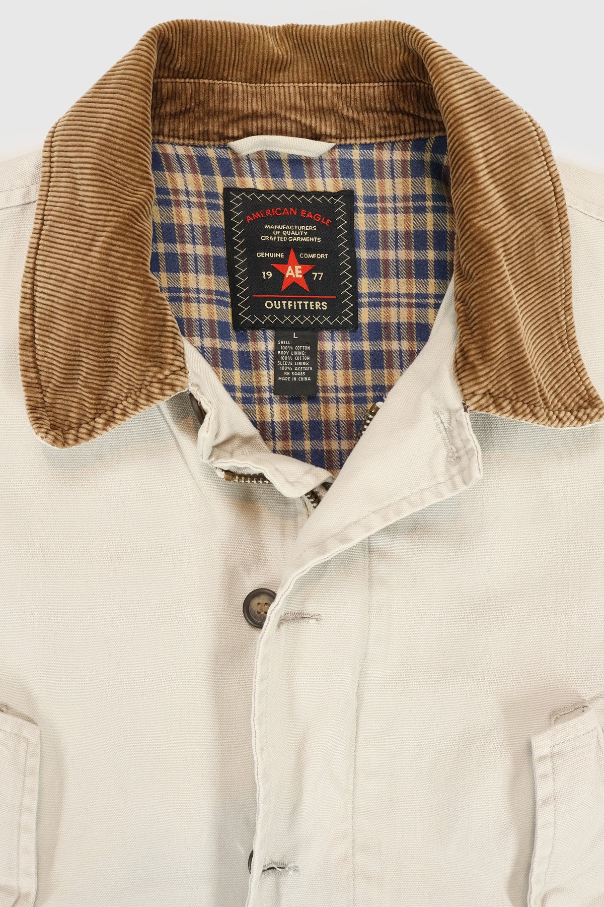 Vintage American Eagle Flannel Lined Chore Jacket Image 6