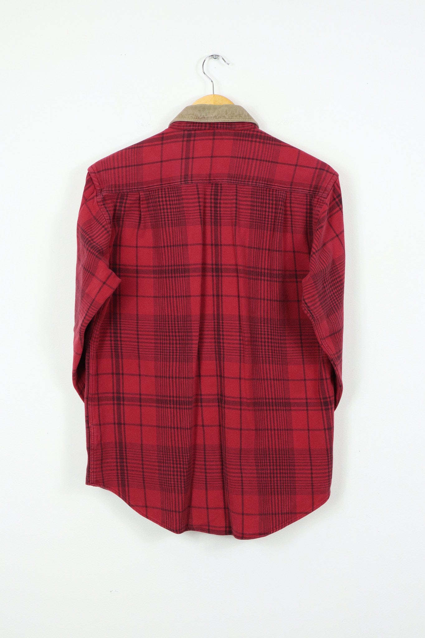 Vintage Frayed Corduroy Collar Button-Down Shirt