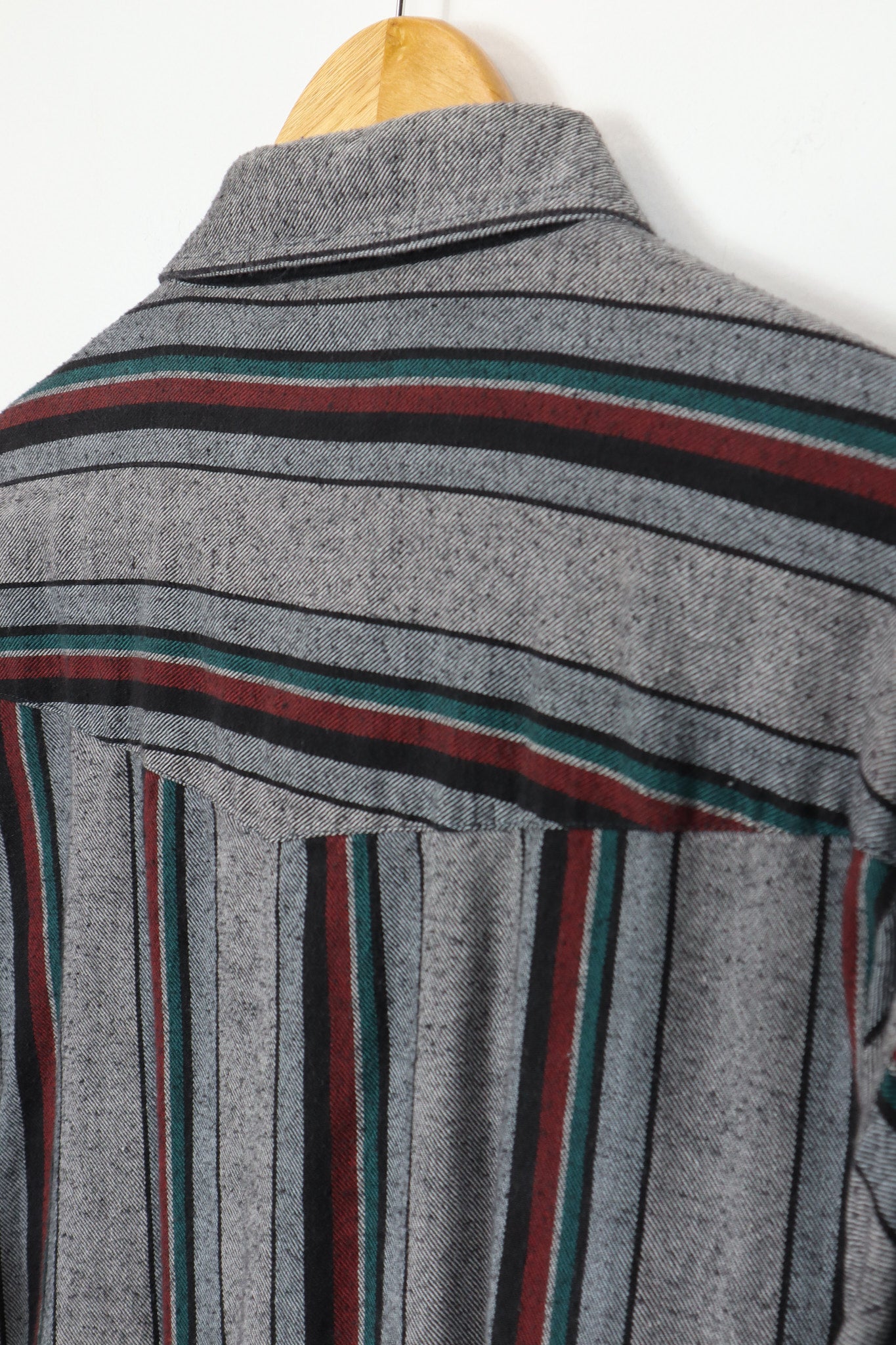 Vintage Striped Flannel Snap Button Shirt