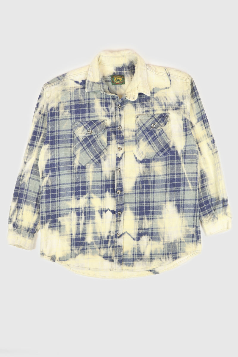 Vintage Bleached Heavyweight Flannel Button-Down Shirt
