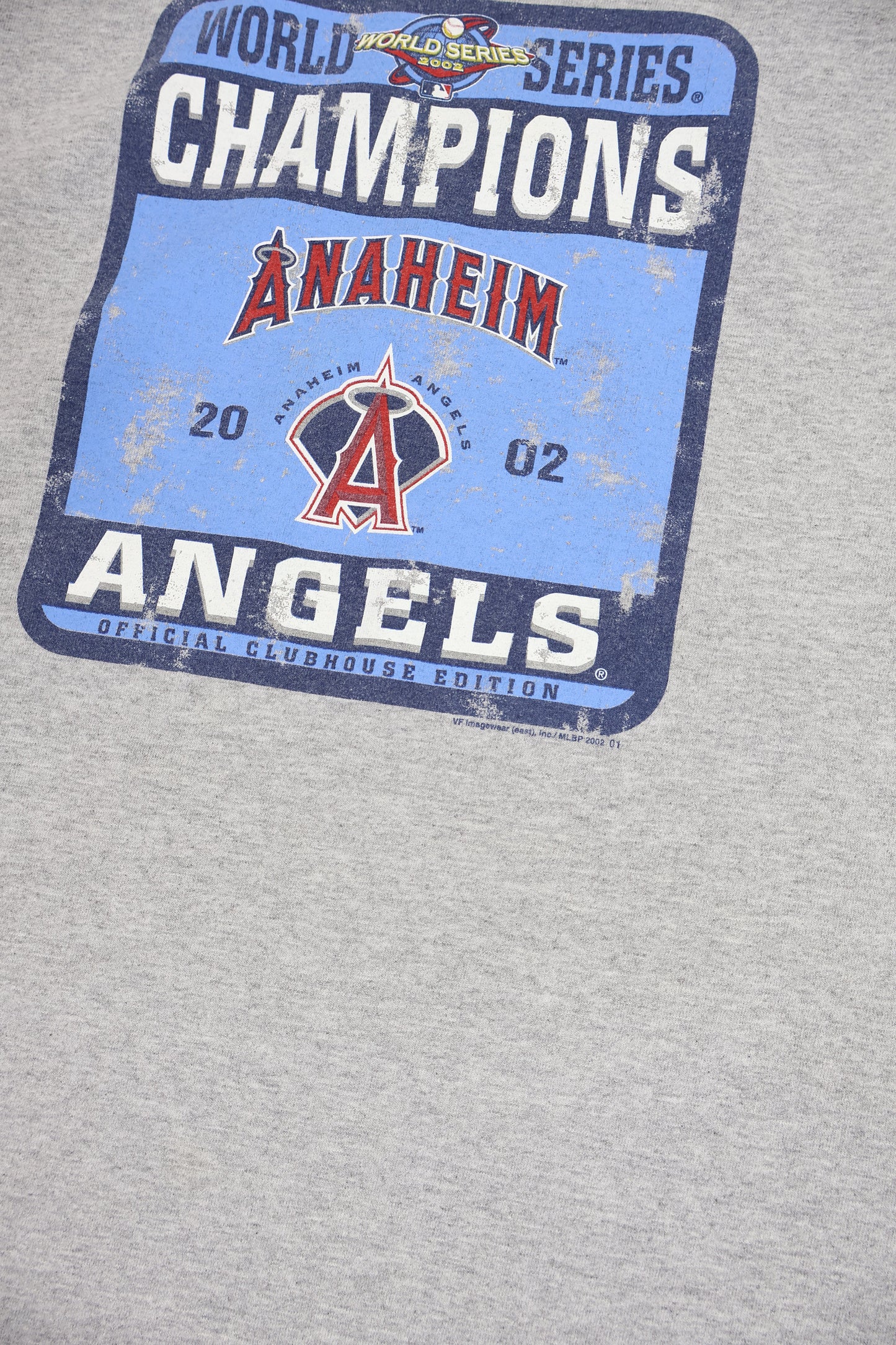 Vintage Anaheim Angeles 2002 World Series Champions Tee Image 3