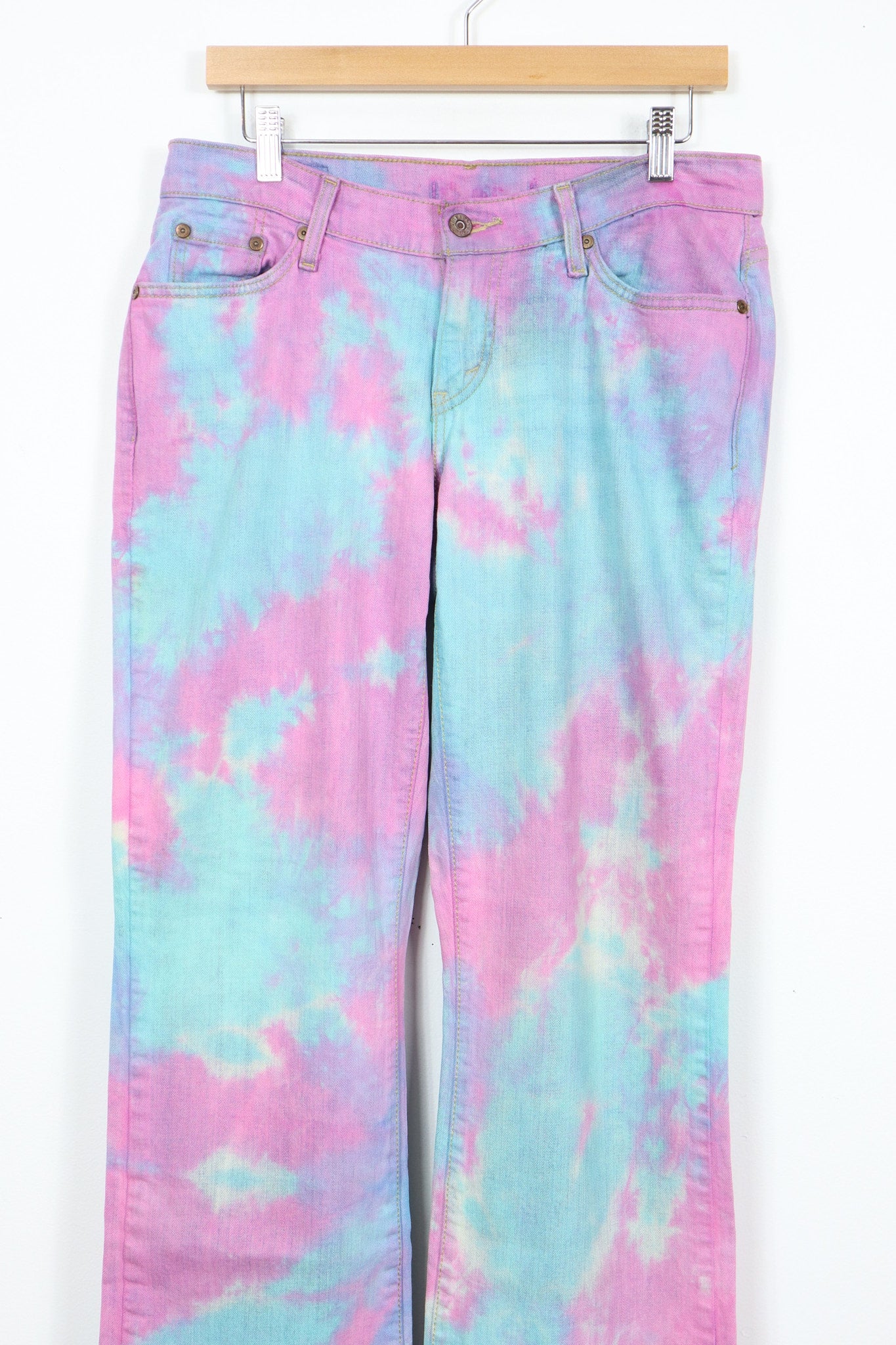 Reworked Low Rise Cotton Candy Dyed Jeans