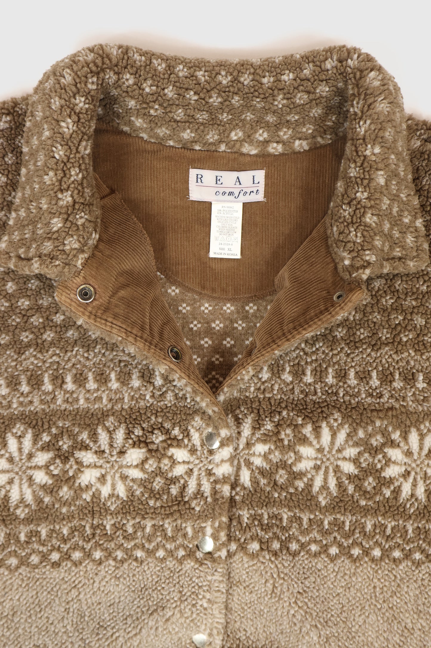 Vintage Snap Button Fleece Jacket Image 3