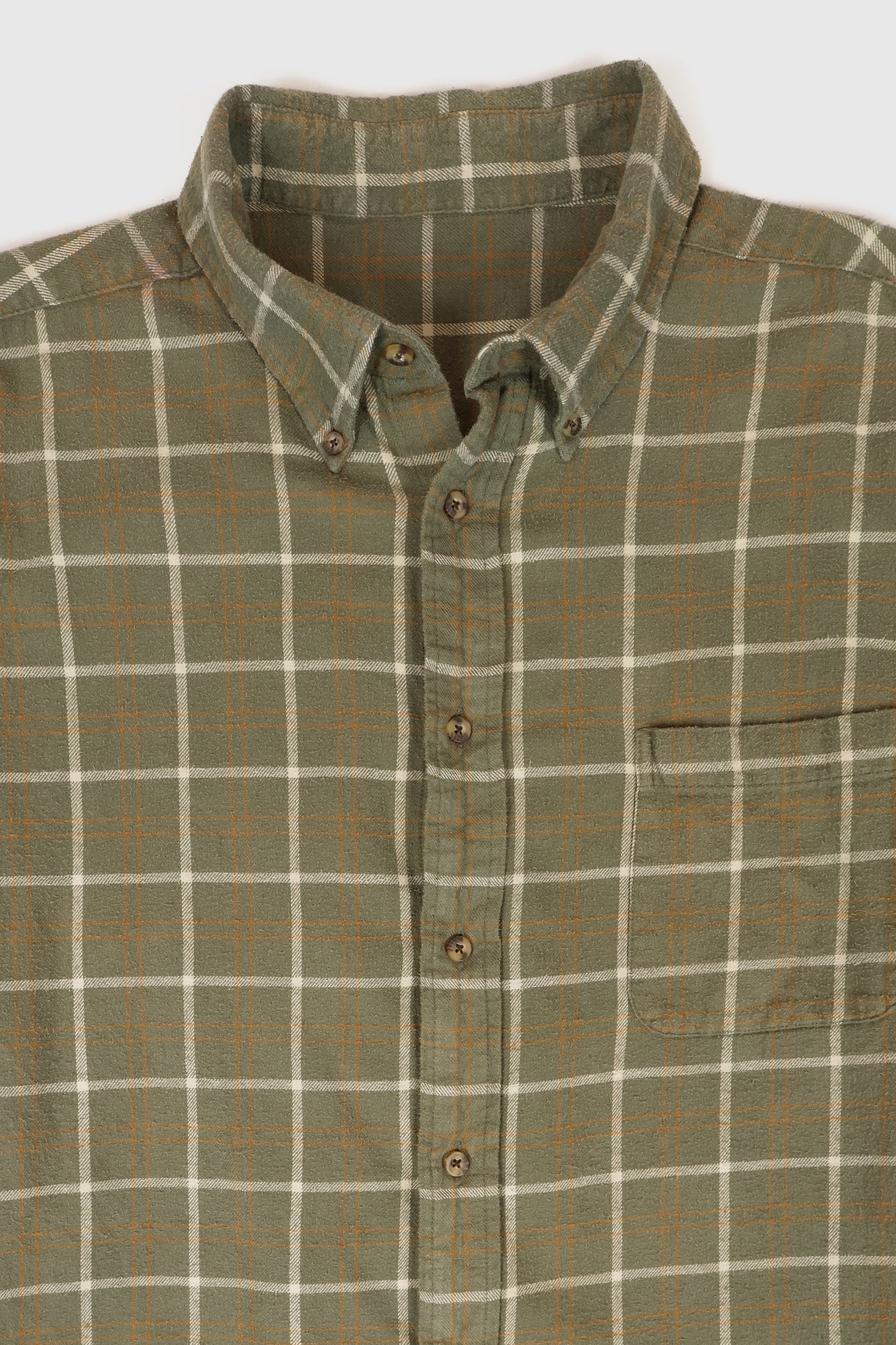 Vintage Green Flannel Button-Down Shirt Image 1