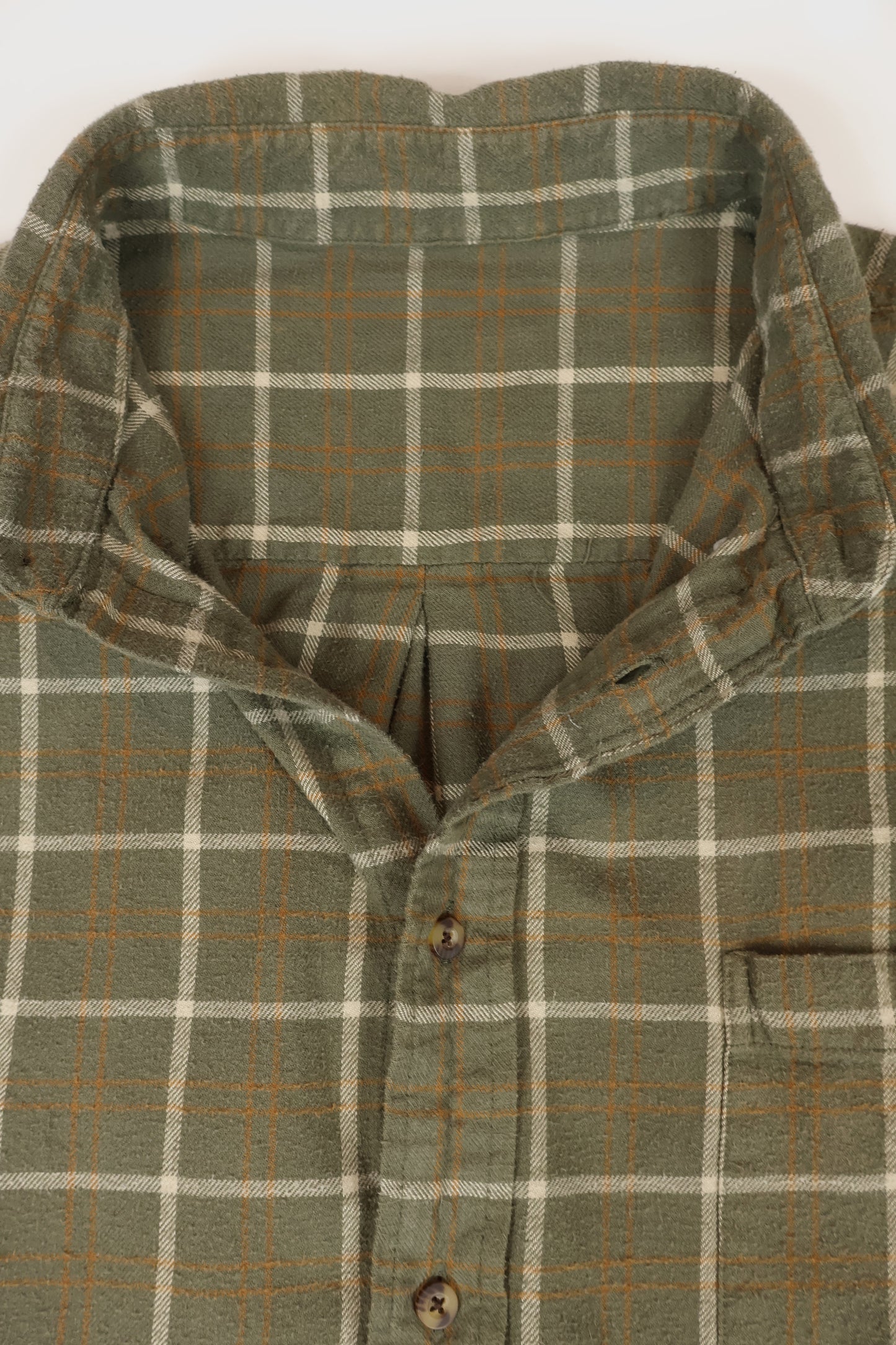 Vintage Green Flannel Button-Down Shirt Image 2