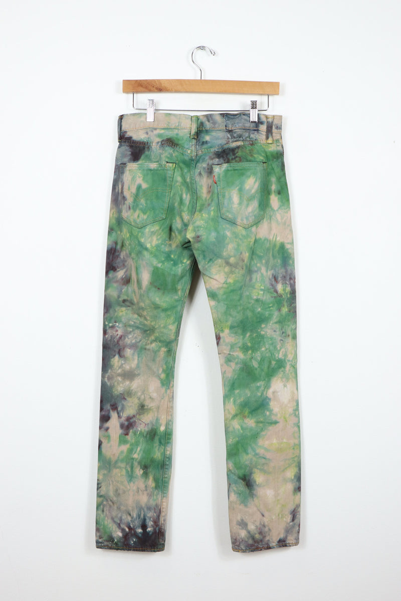 Reworked Levi's Straight Fit Button-Fly Camo Dyed Jeans