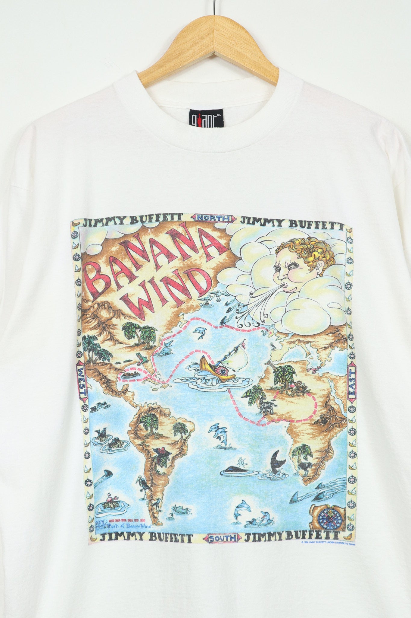Vintage Jimmy Buffett Banana Wind Tour '96 Tee