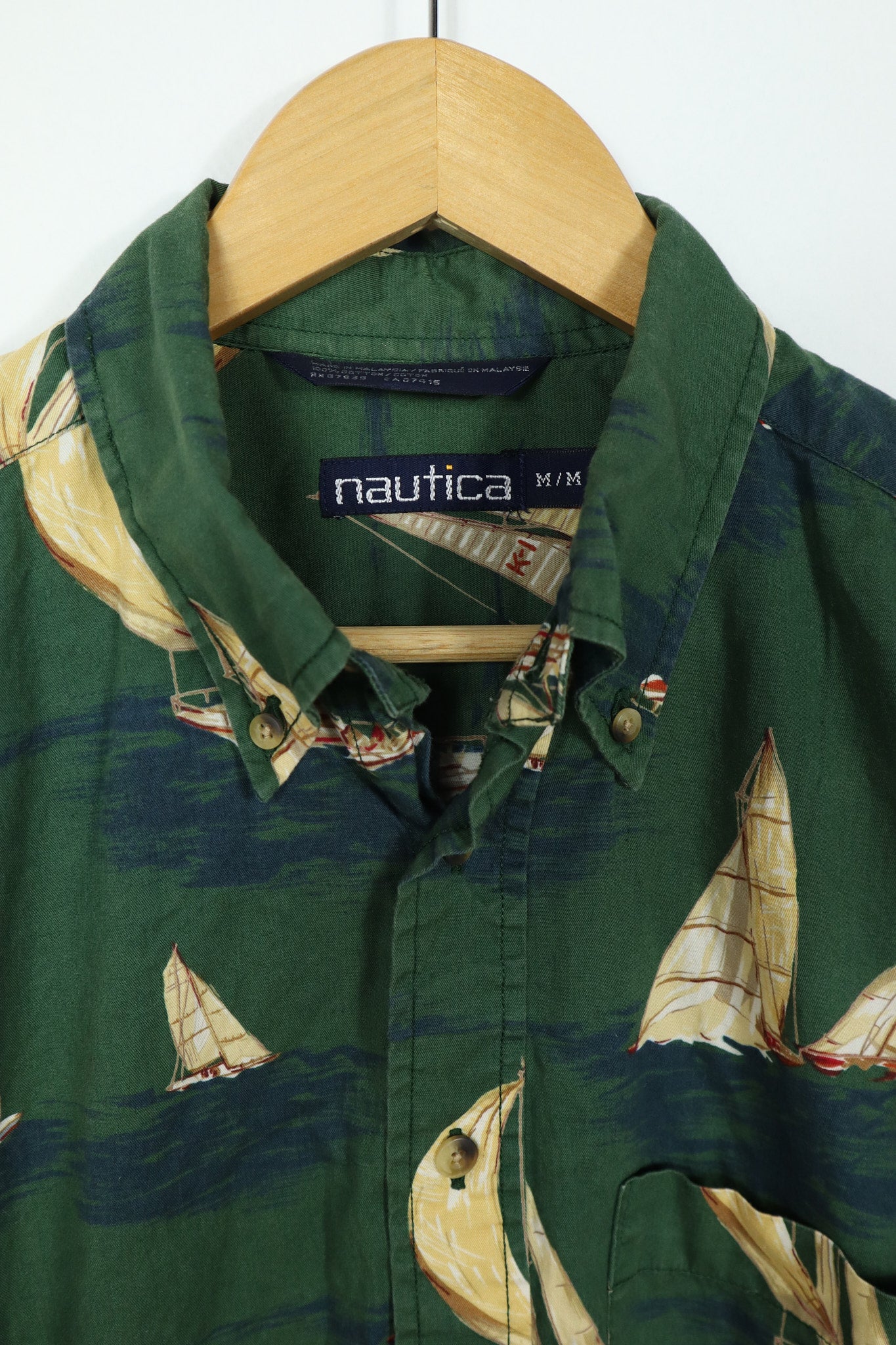 Nautica Sailboat Pattern Button-Down Shirt