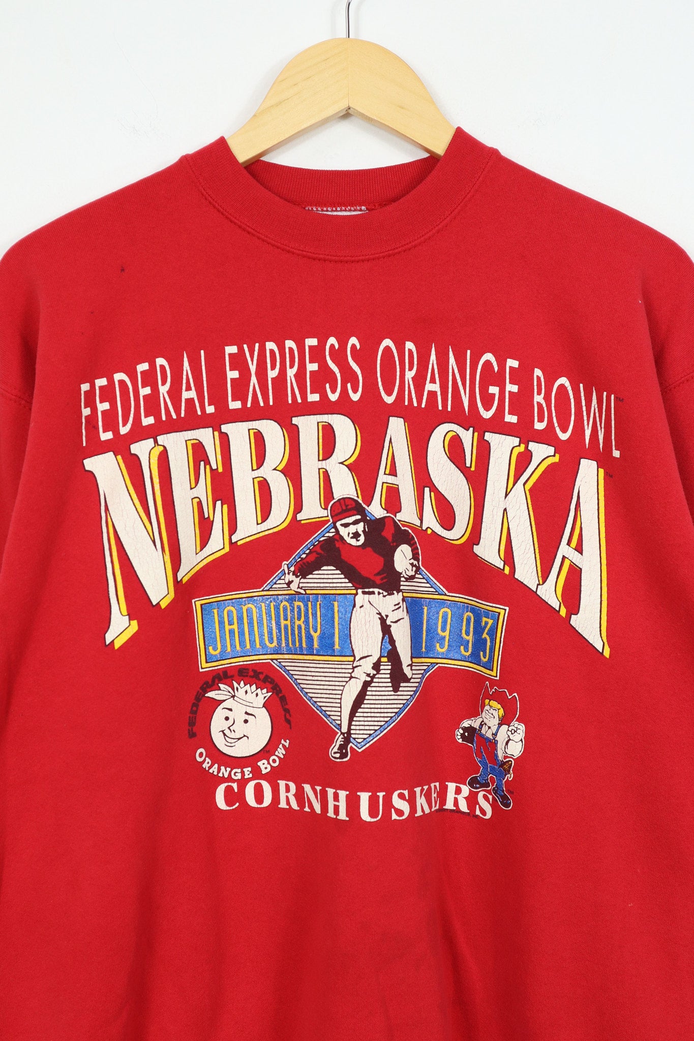Vintage Nebraska Fed Ex Orange Bowl 1993 Crewneck