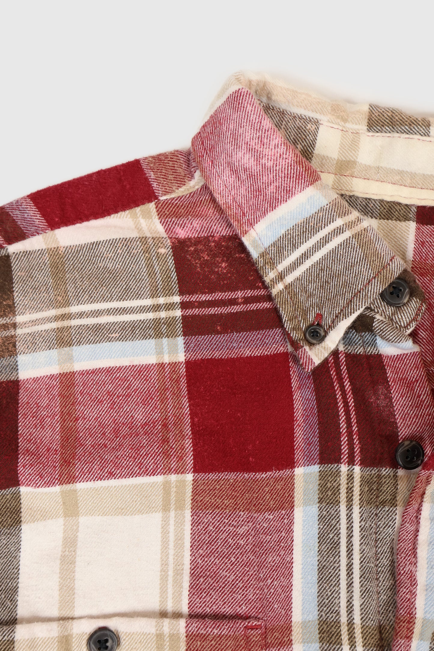 Vintage Red Plaid Flannel Button-Down Shirt Image 3
