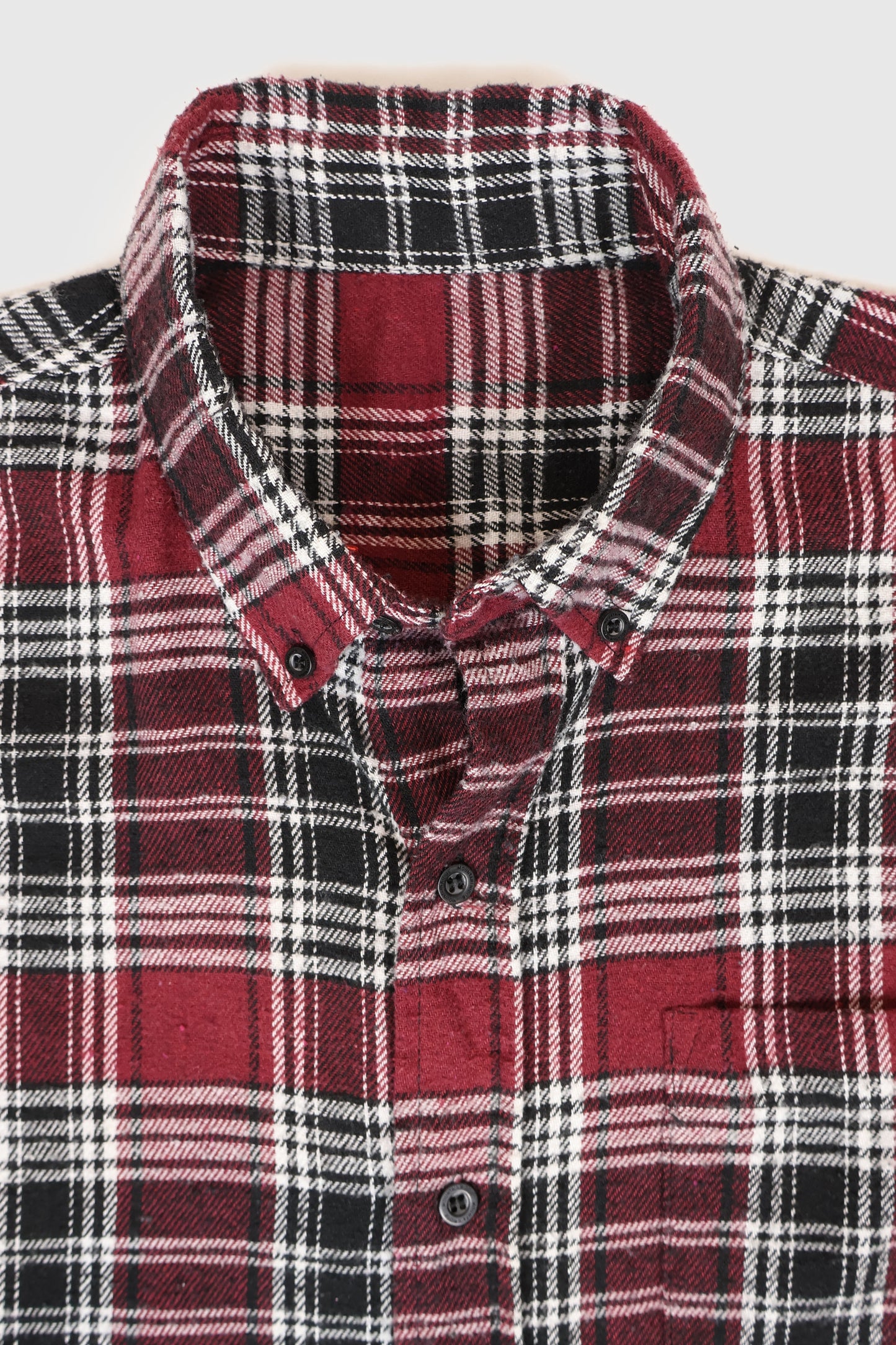 Vintage Red Plaid Flannel Button-Down Shirt Image 2