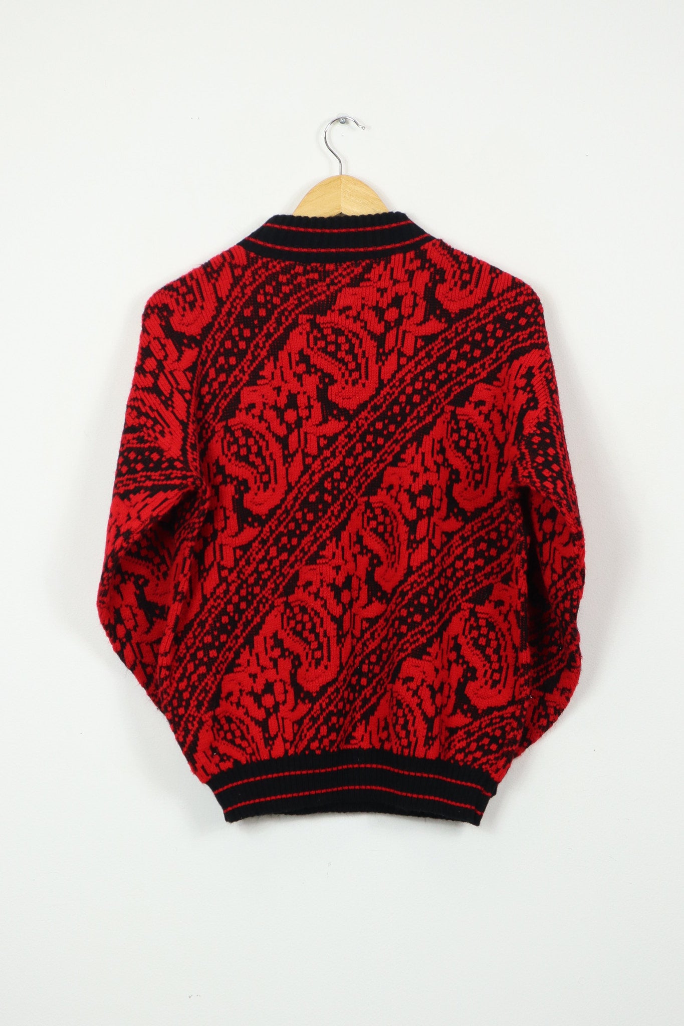 Vintage Red Pattern Sweater
