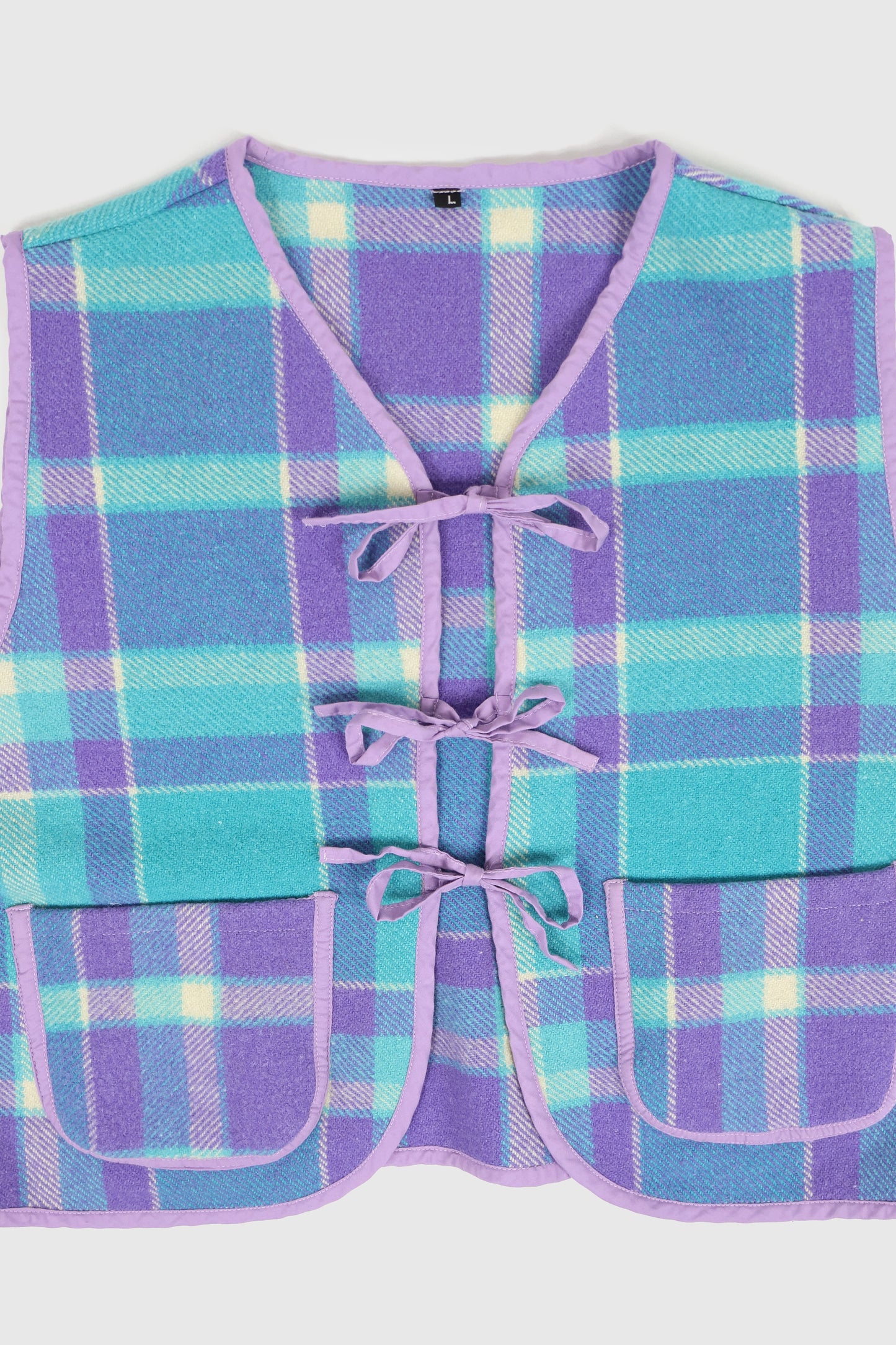 Reworked Woolen Plaid Tie Vest 20 Image 2