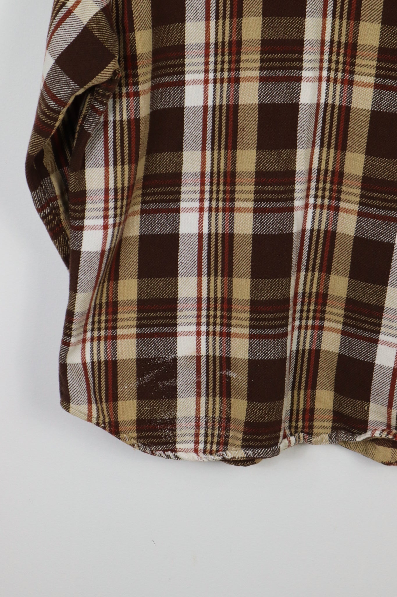 Vintage Heavyweight Brown Plaid Button-Down Shirt
