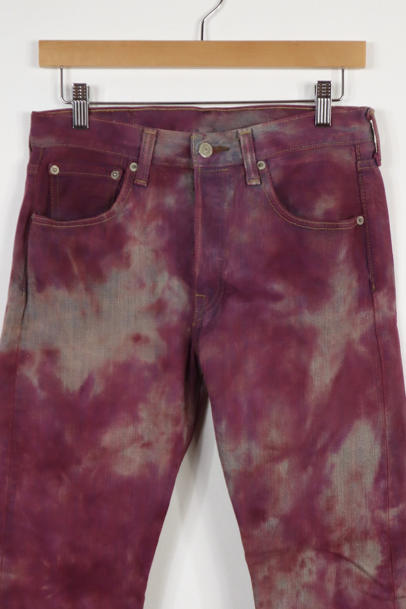 Upcycled Levi's 501 Straight Fit Button-Fly Dyed Jeans 003