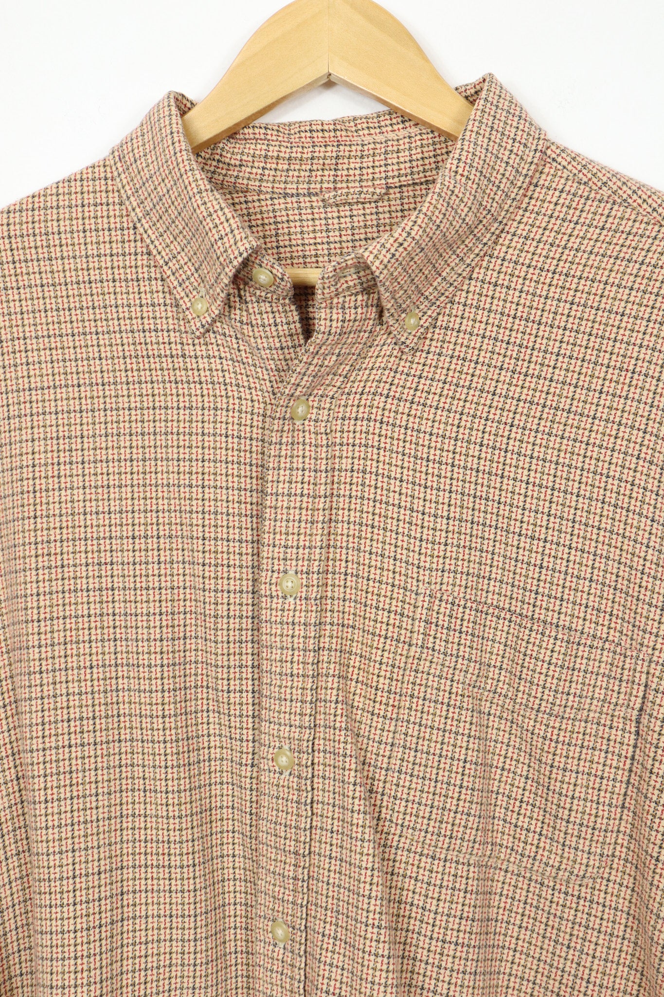 Vintage Beige Pattern Button-Down Shirt