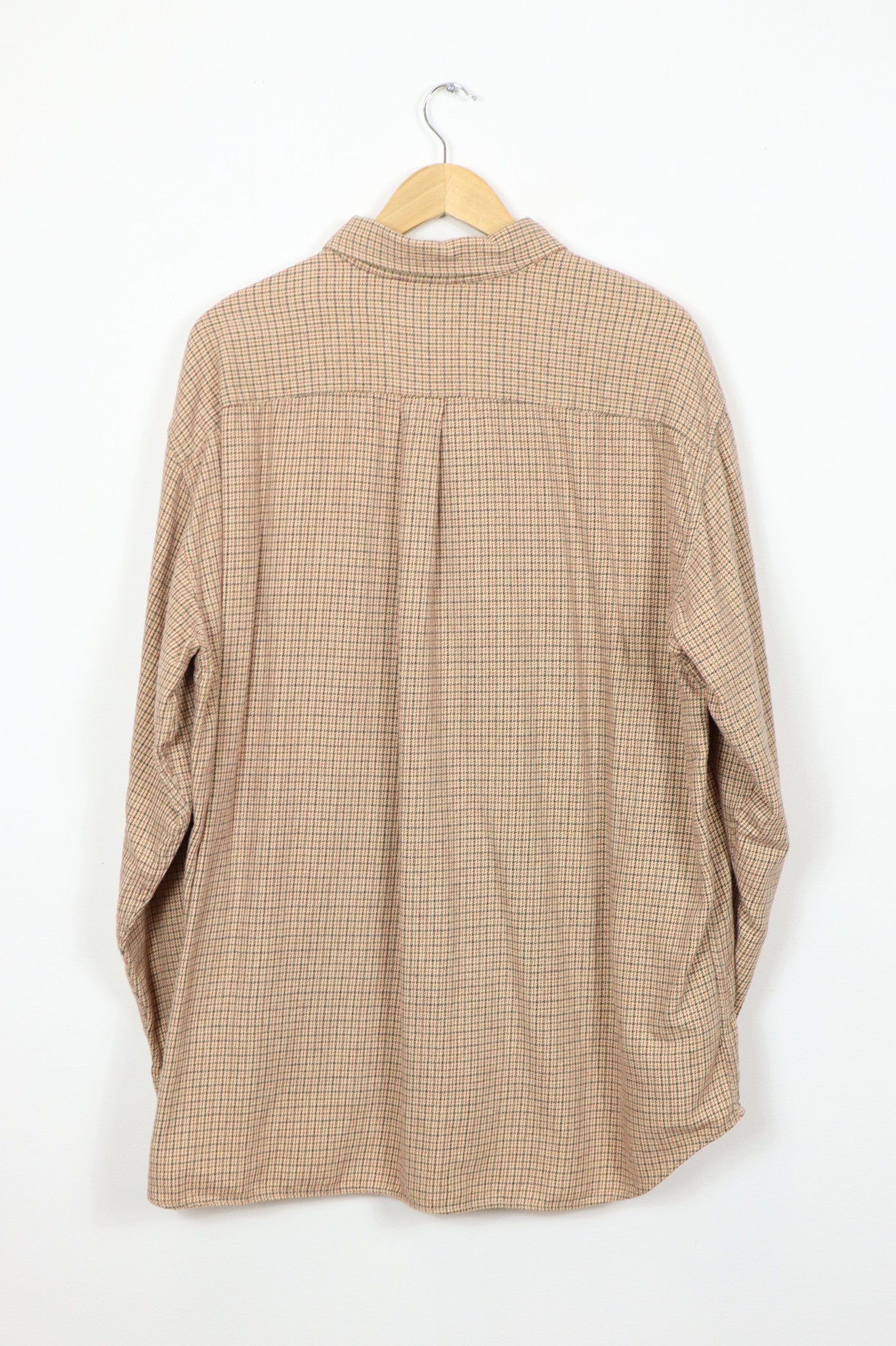 Vintage Beige Pattern Button-Down Shirt