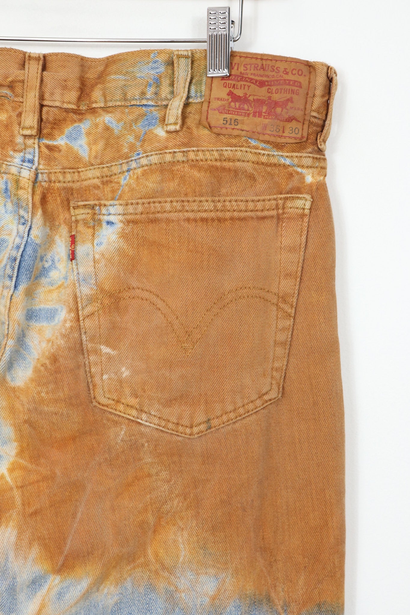 Vintage Reworked Rust Dyed 516 Levis Jeans