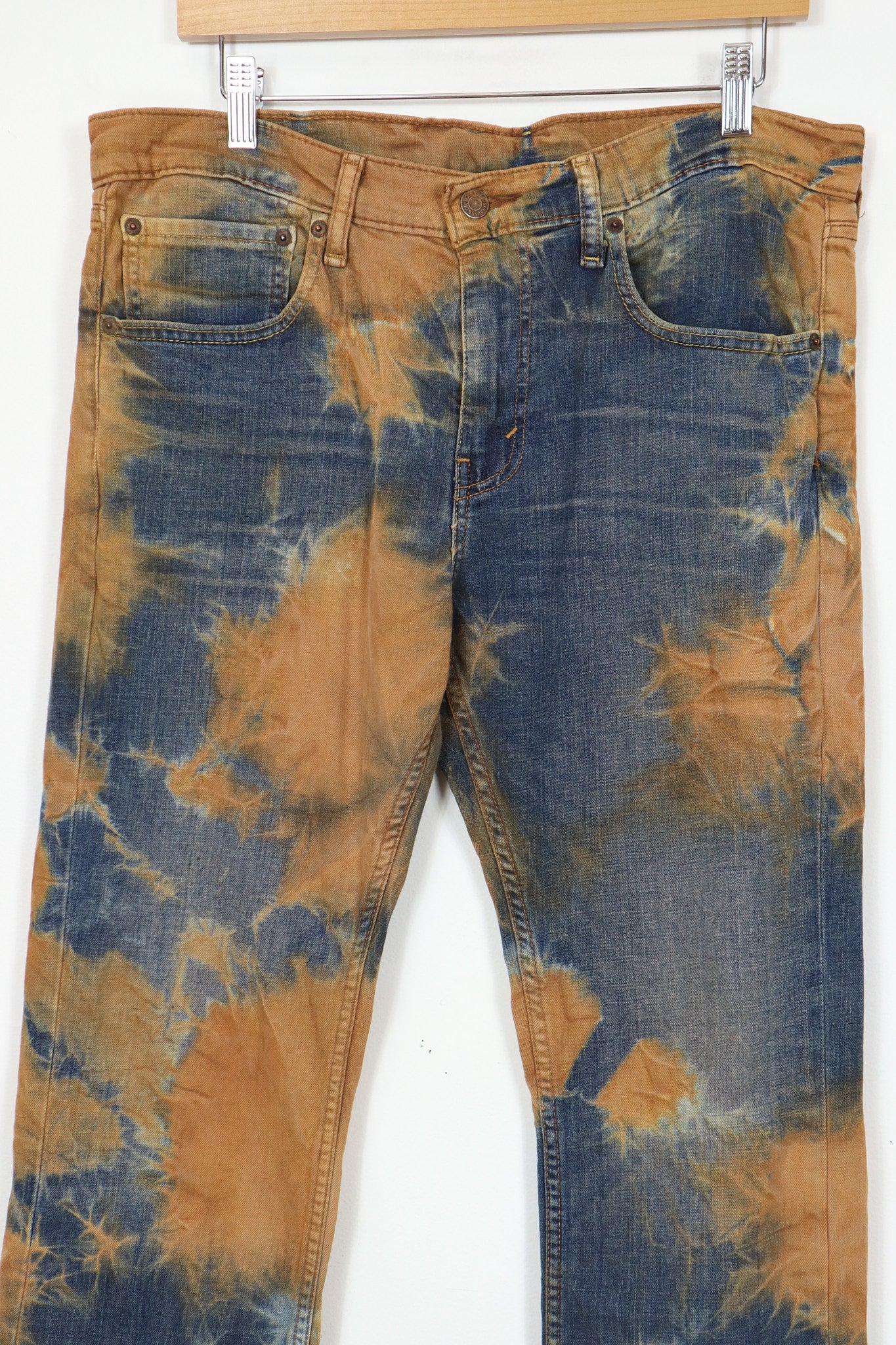 Vintage Reworked Rust Dyed 527 Boot Cut Levis Jeans (womens)