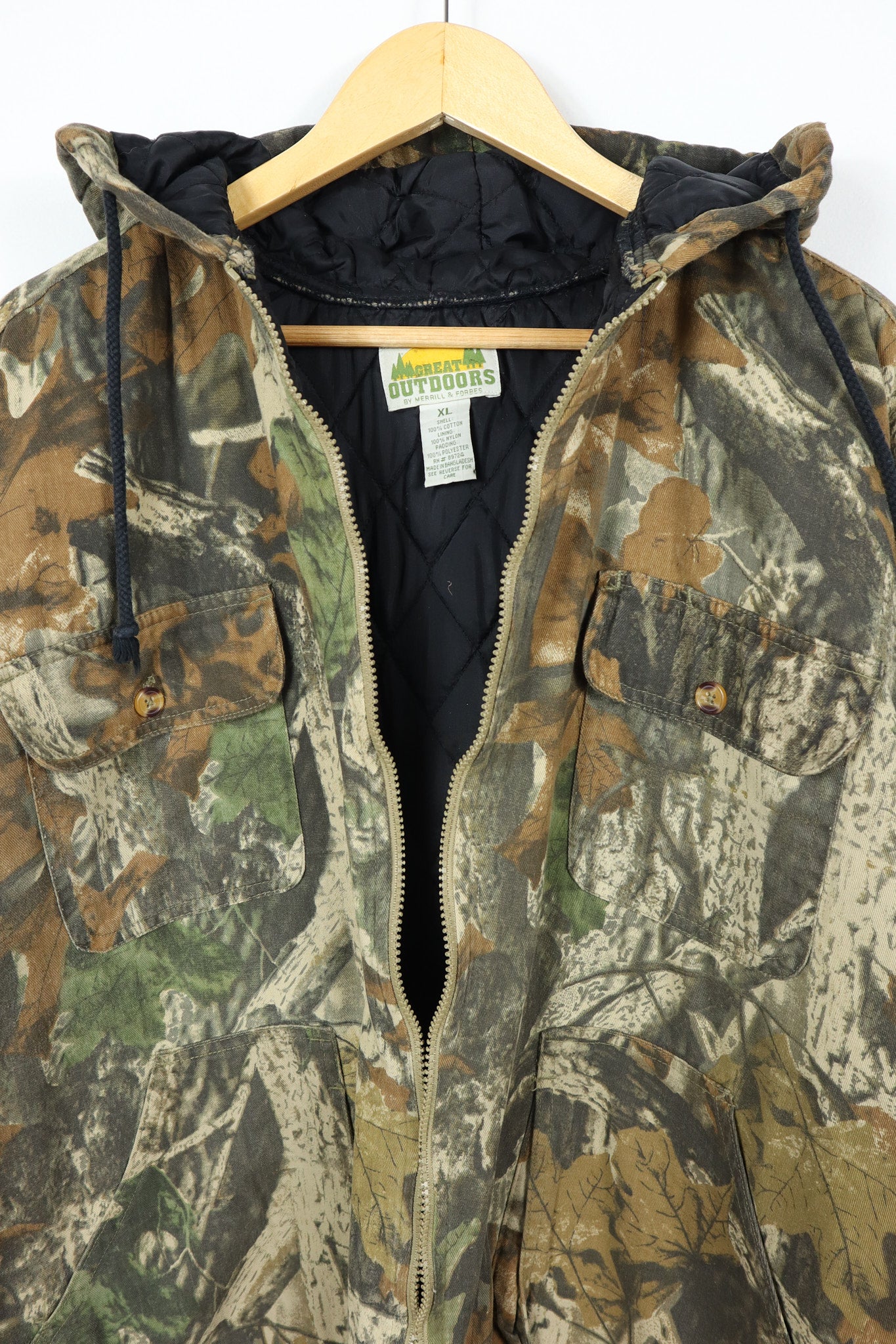 Vintage Camo Hooded Full Zip Jacket