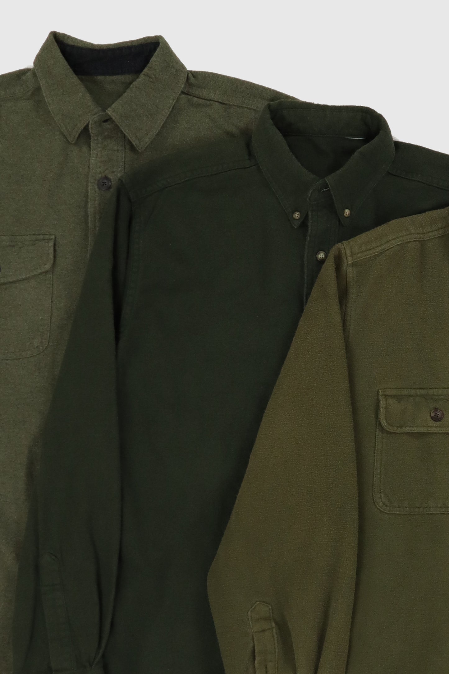 Mystery Solid Green Flannel Button-Down Shirt