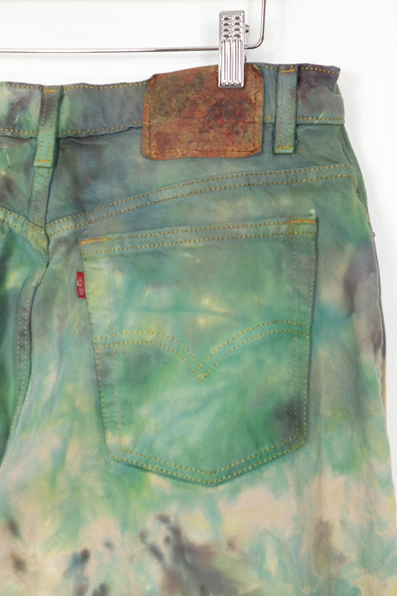 Vintage Reworked Camo Dyed Levis Relaxed Tapered Fit Jeans