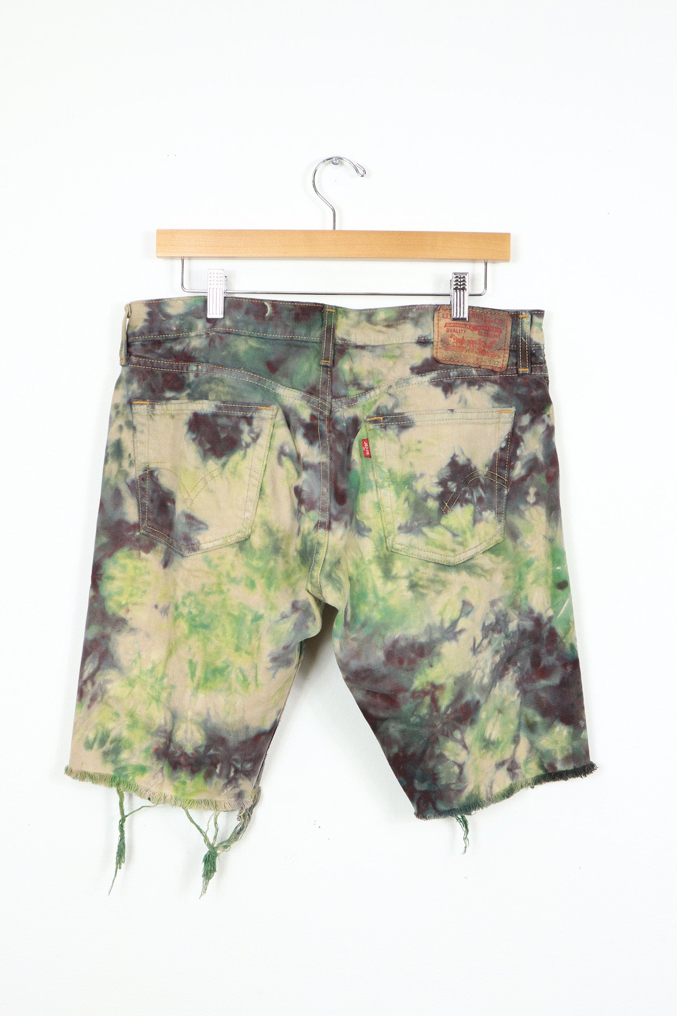 Vintage Reworked Levi's Camo Dyed Jean Shorts