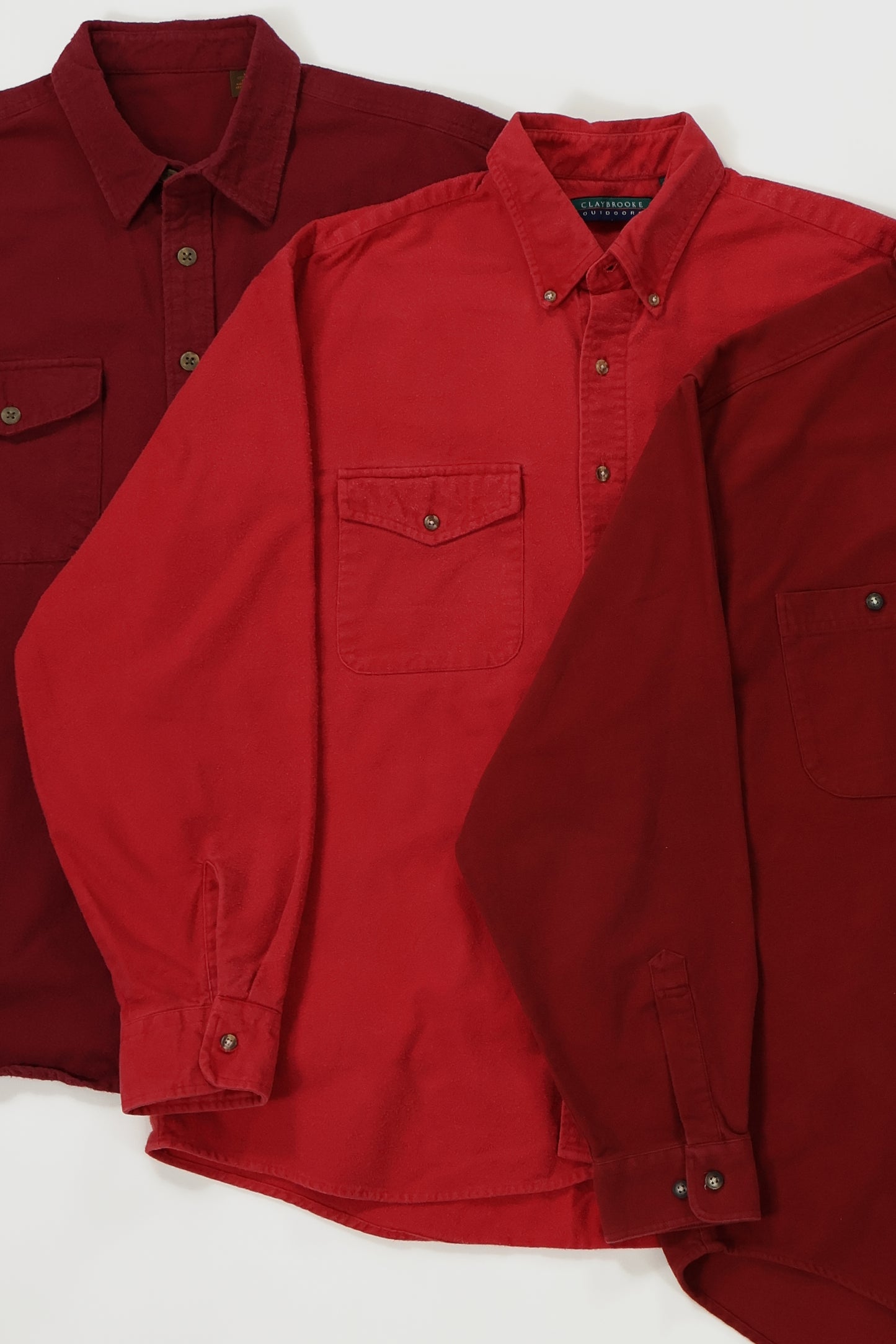 Mystery Solid Red Flannel Button-Down Shirt