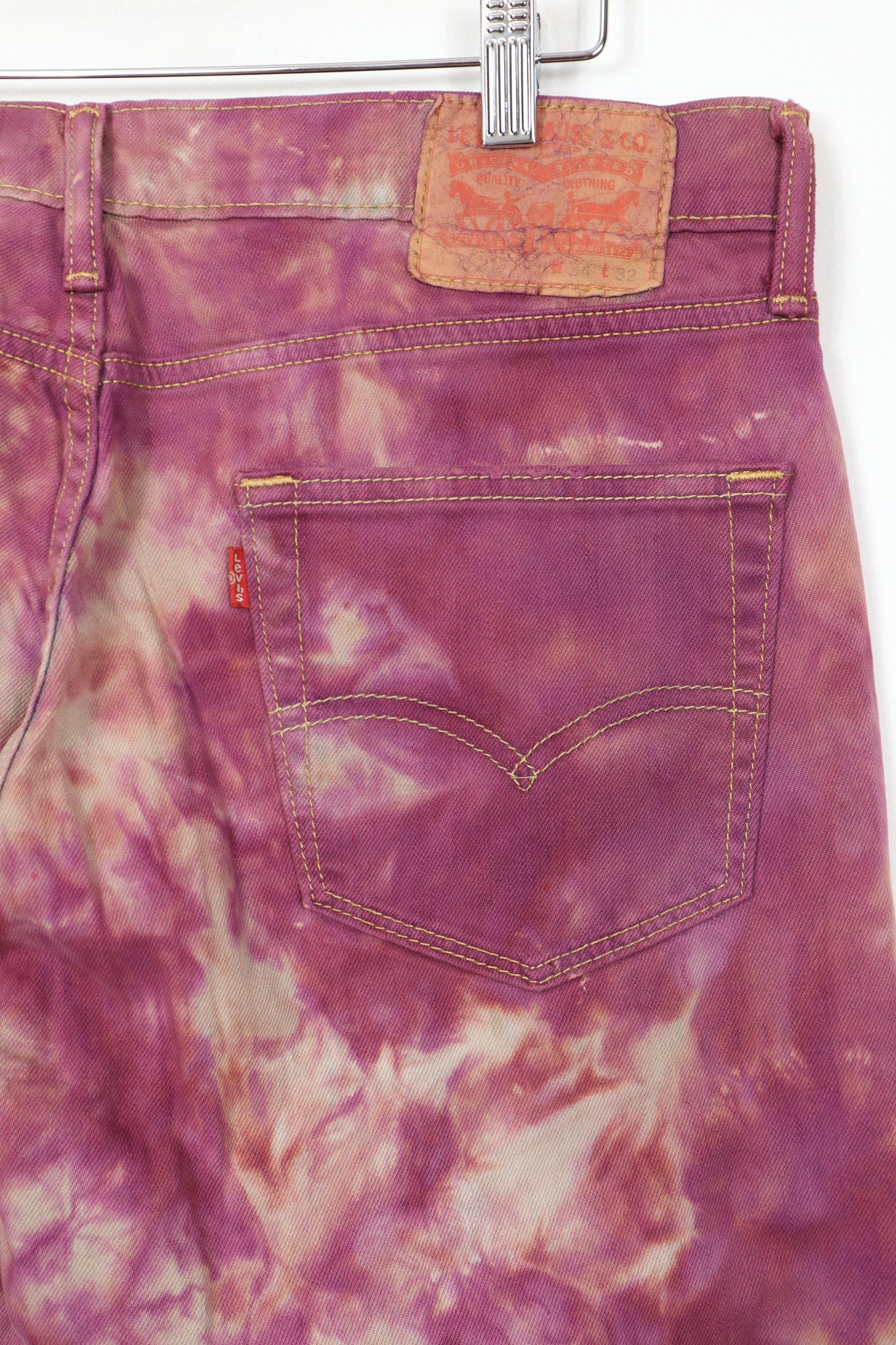 Vintage Reworked Red Dyed Levi's Jeans