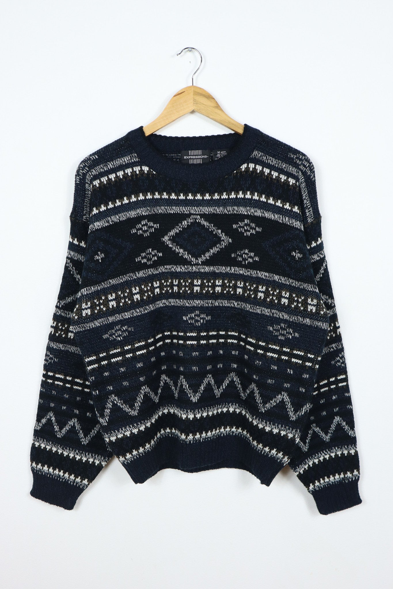 Vintage Blue Pattern Sweater