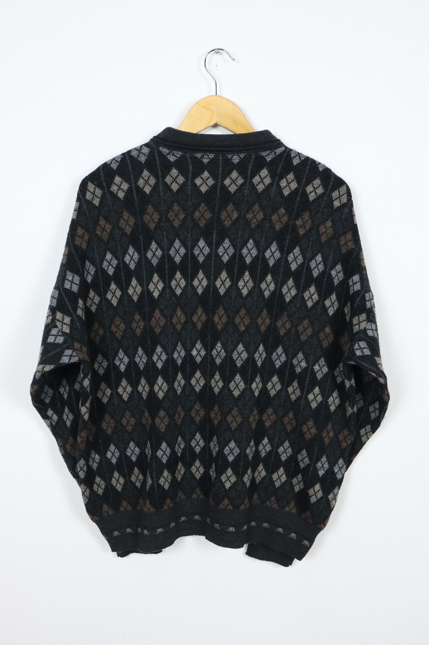 Vintage Pattern Long Sleeve Polo