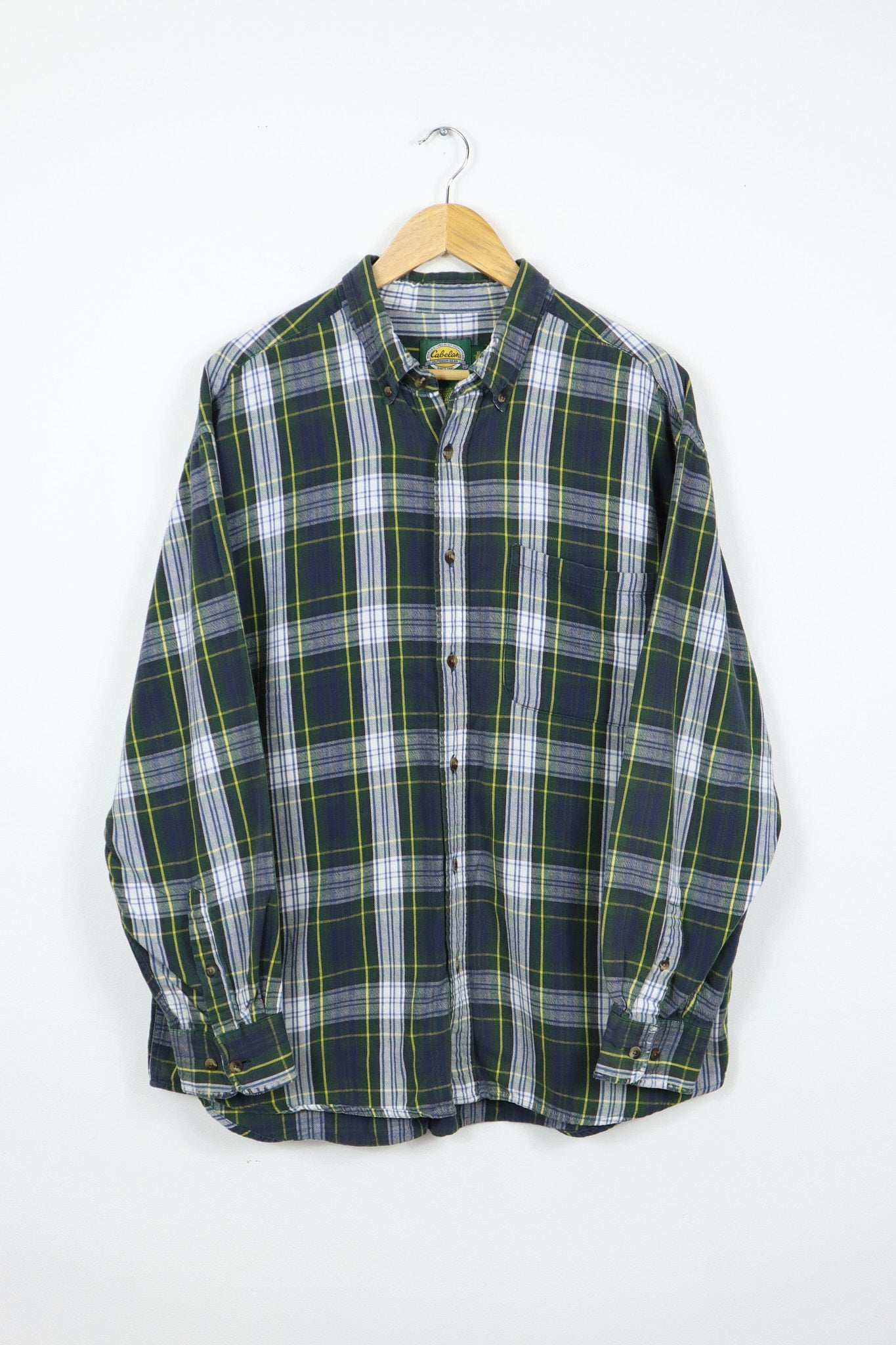 Green Plaid Button-Down Shirt