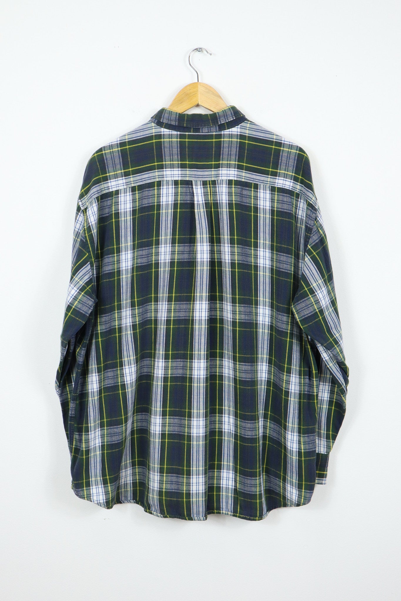 Green Plaid Button-Down Shirt