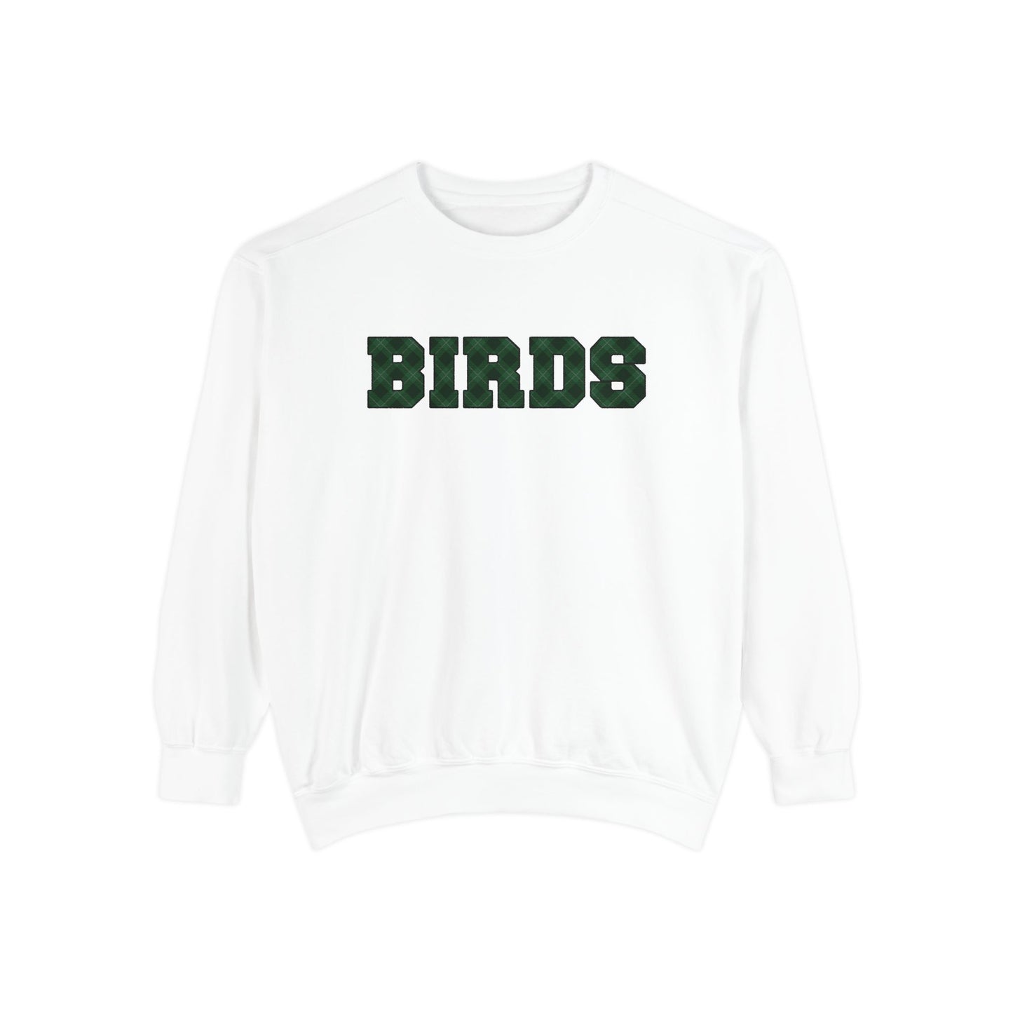 Birds Plaid Block Font Sweatshirt