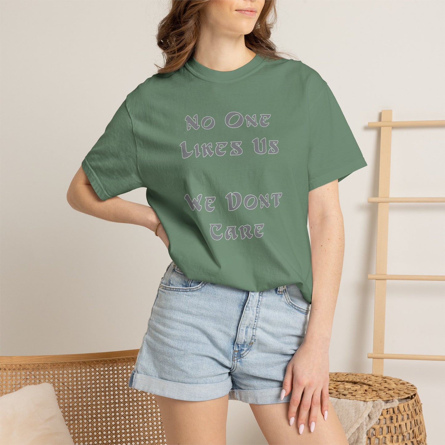 No One Likes Us We Dont Care Graphic Tee (Front and Back)