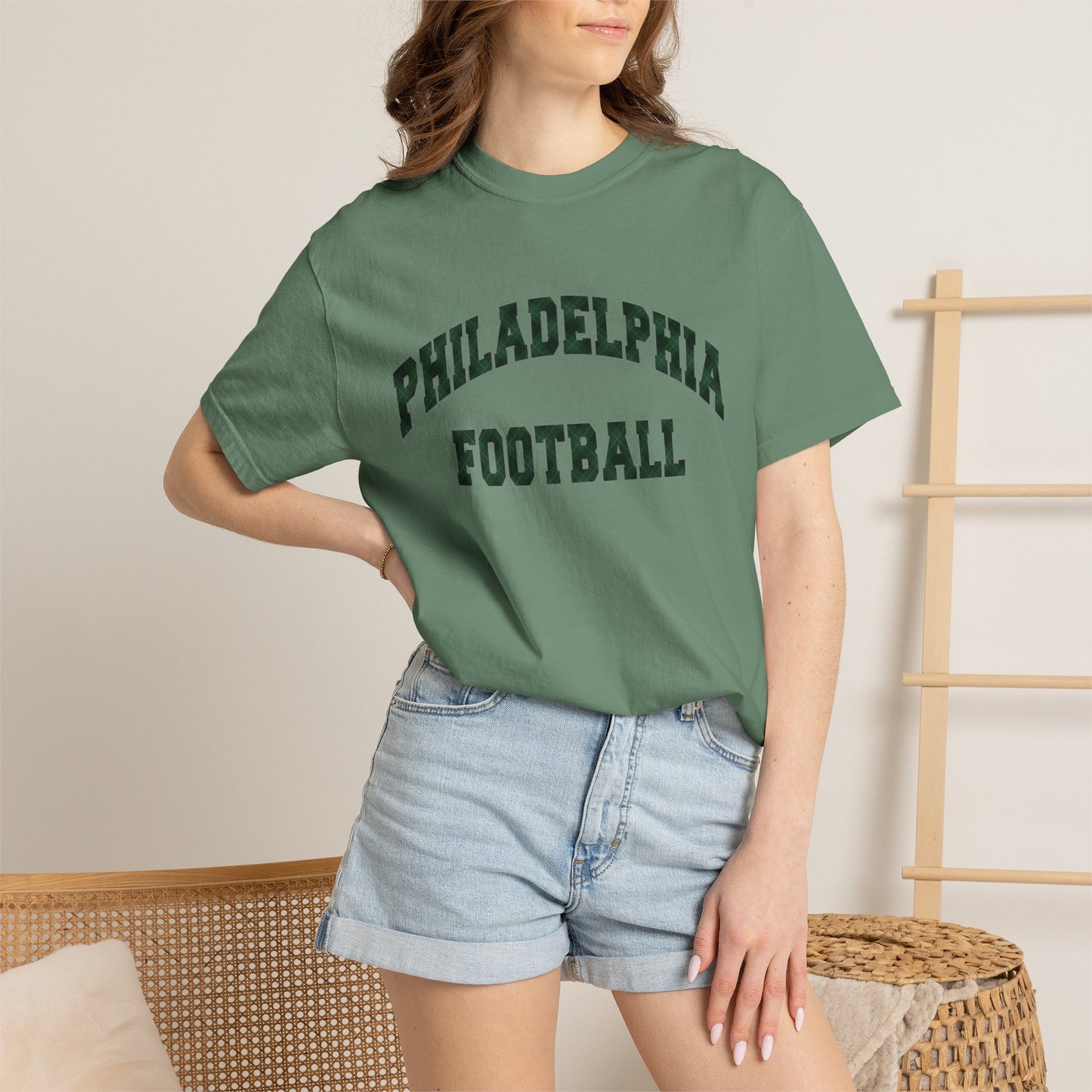 Philadelphia Football Plaid Block Print Tee