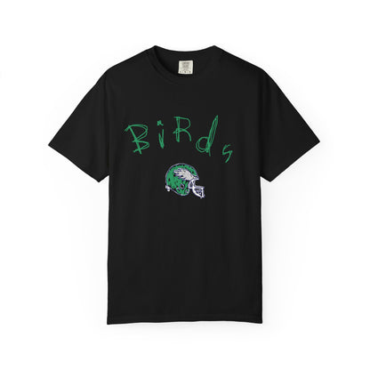 Birds Football Helmet Graphic T-Shirt