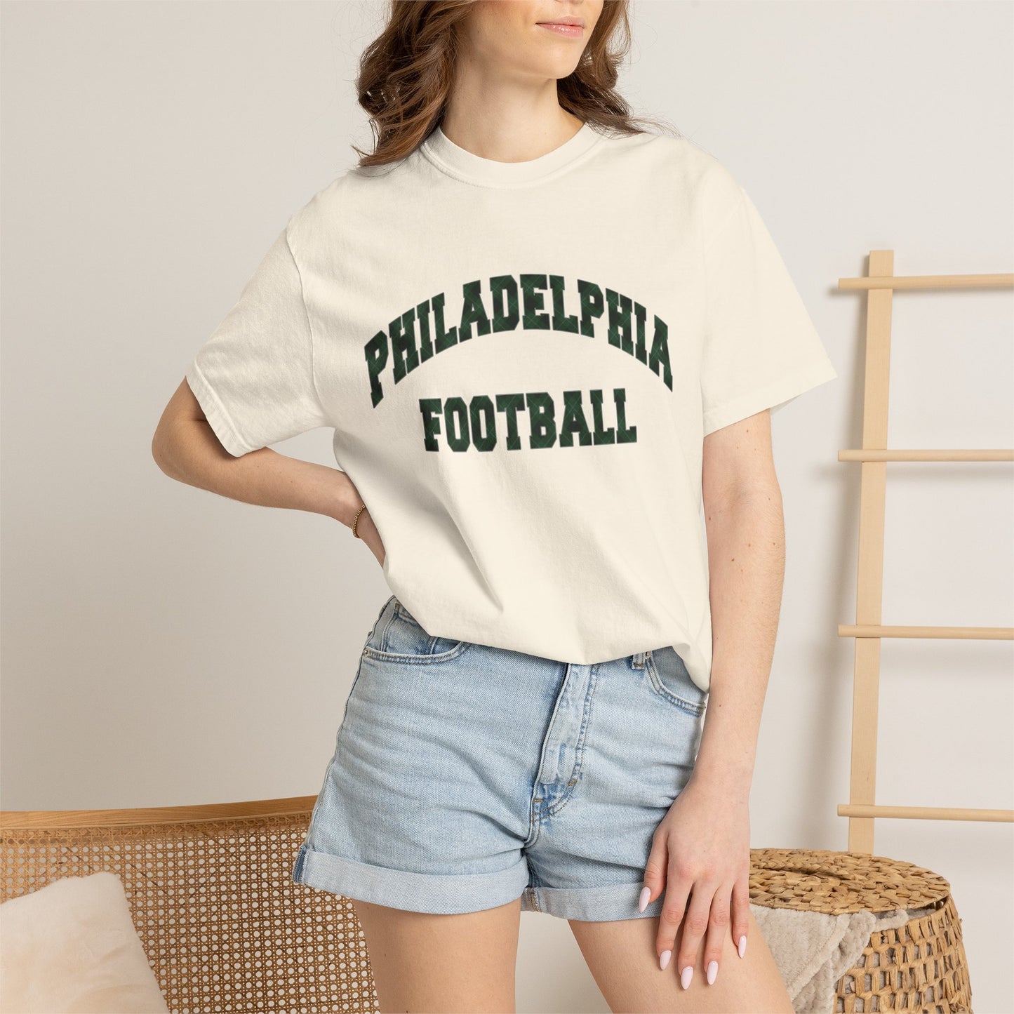 Philadelphia Football Plaid Block Print Tee
