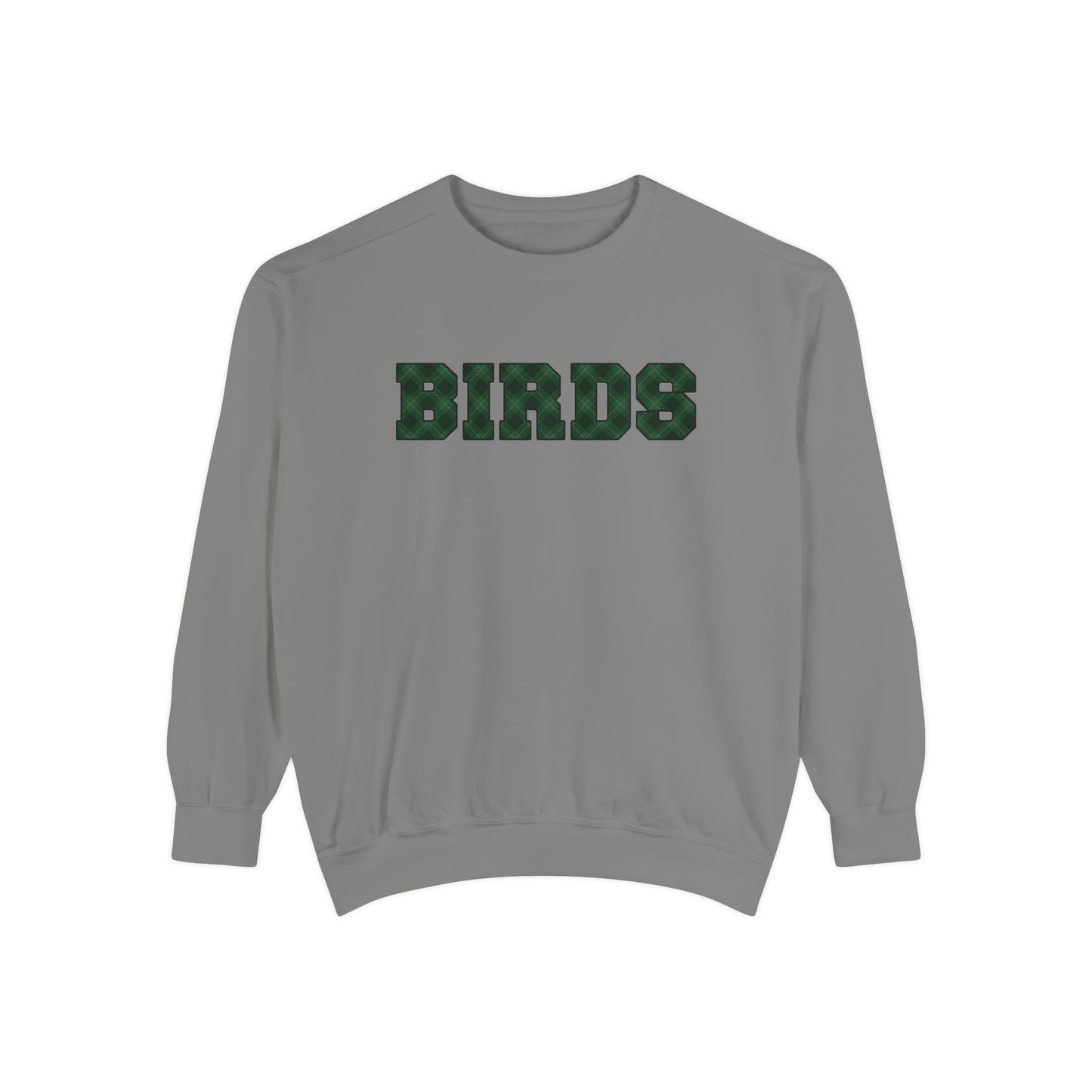 Birds Plaid Block Font Sweatshirt