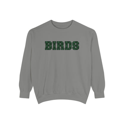 Birds Plaid Block Font Sweatshirt